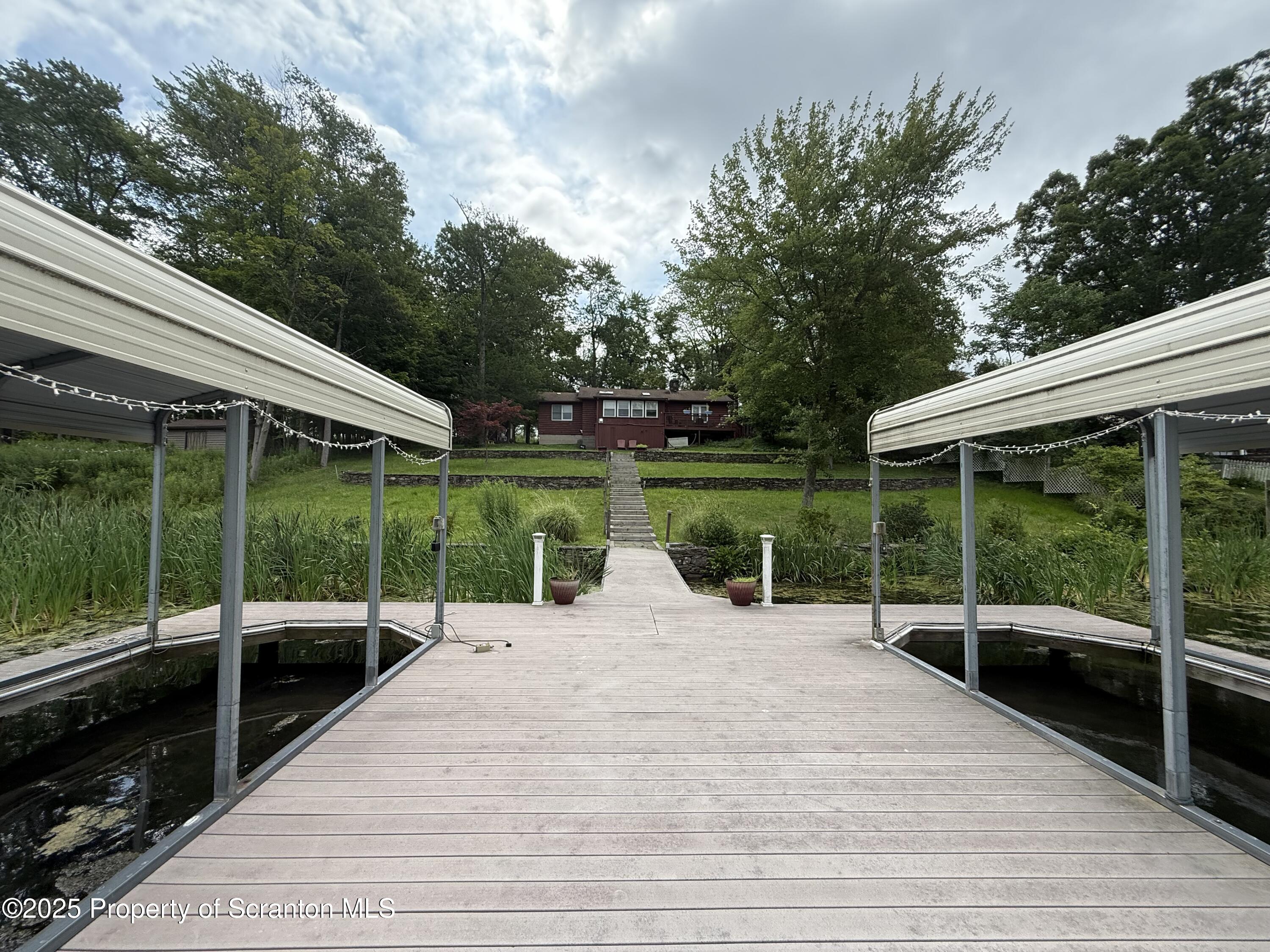 186 Point Road Factoryville, PA 18419 - Photo 19 of 21 House view from boat slip