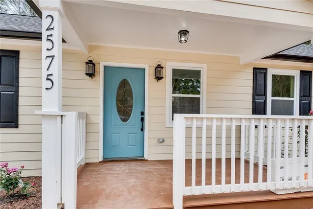 a front view of a house with entryway