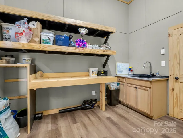 a room with storage and utility