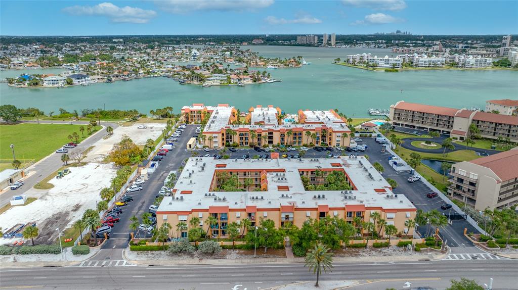 an aerial view of a city with houses