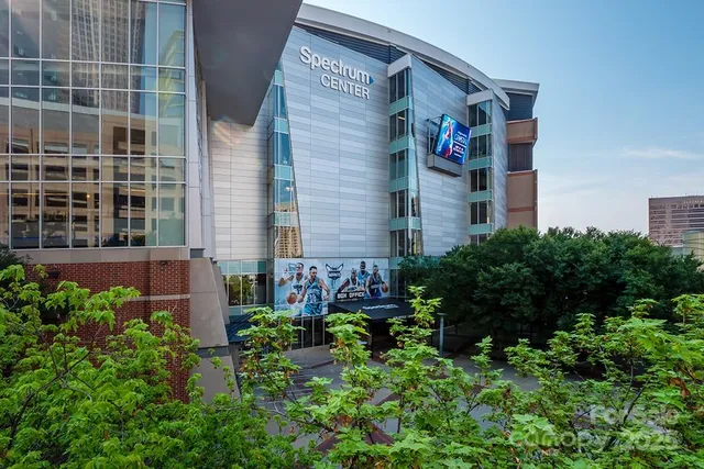 a view of a city with tall buildings