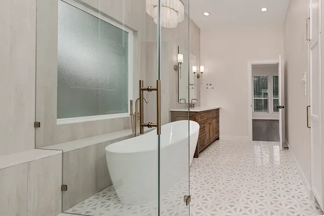 a view of a house with pool and a yard