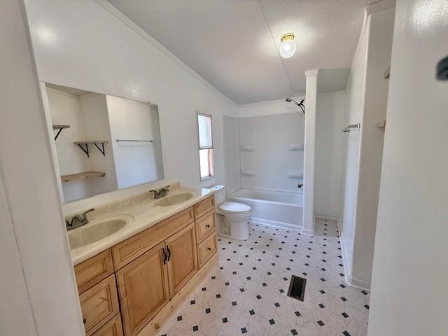 460 Cherokee Trail Ball Ground, GA 30107 - Photo 11 of 23 a bathroom with a sink a toilet a shower and a mirror
