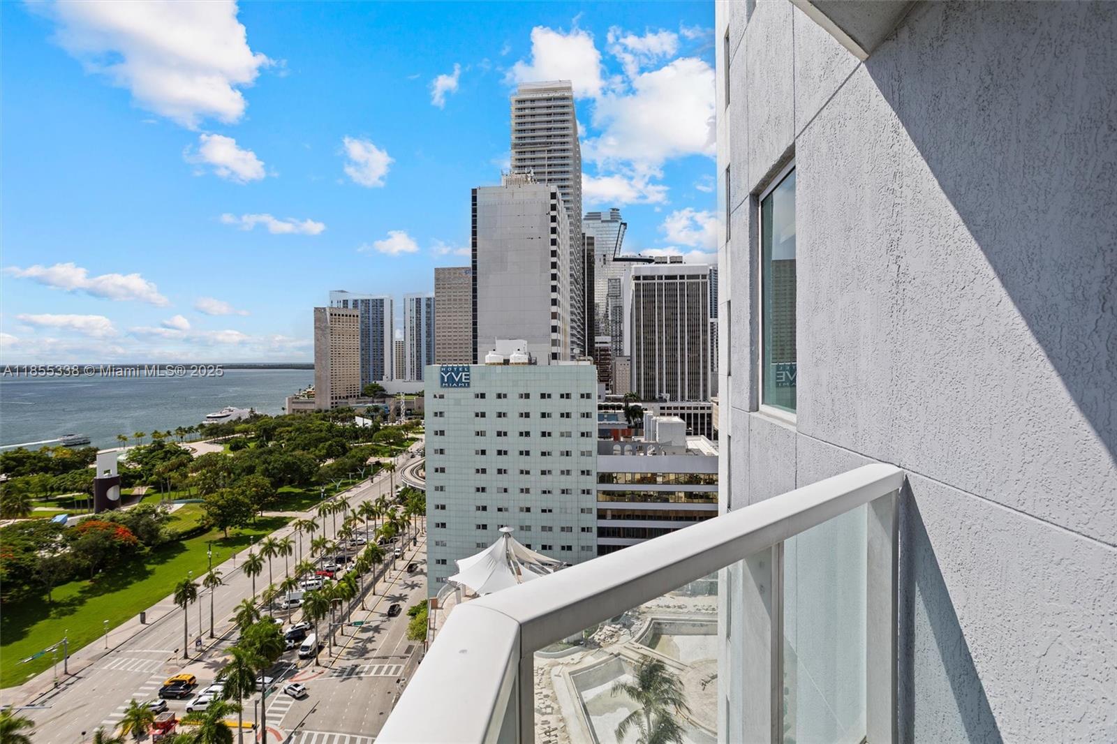 244 Biscayne Boulevard, Unit 1803 Miami, FL 33132 - Photo 15 of 38 a city view from the balcony
