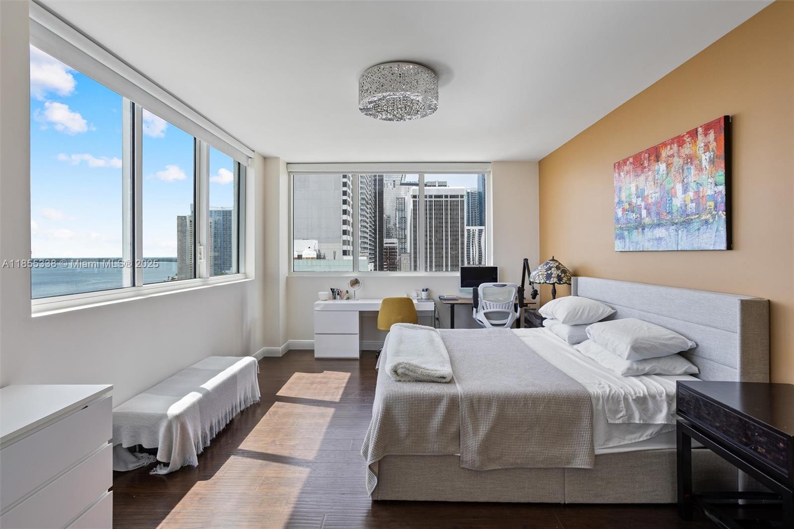 244 Biscayne Boulevard, Unit 1803 Miami, FL 33132 - Photo 21 of 38 a living room with furniture and a large window