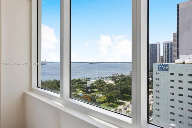 a view of a city from a window