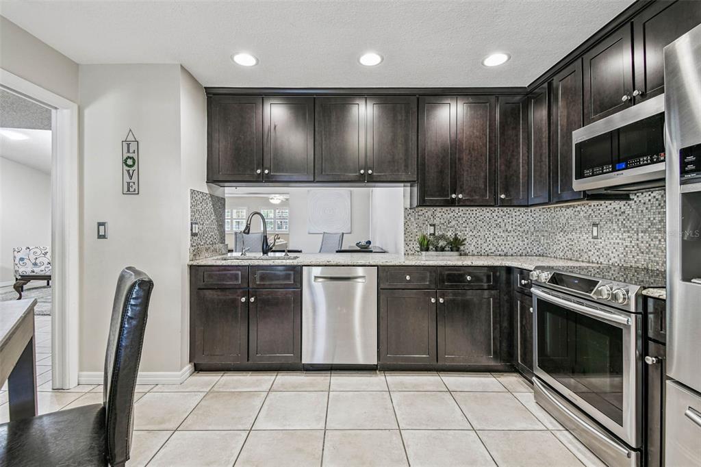 4161 Rolling Springs Drive Tampa, FL 33624 - Photo 8 of 52 a kitchen with granite countertop a sink and cabinets