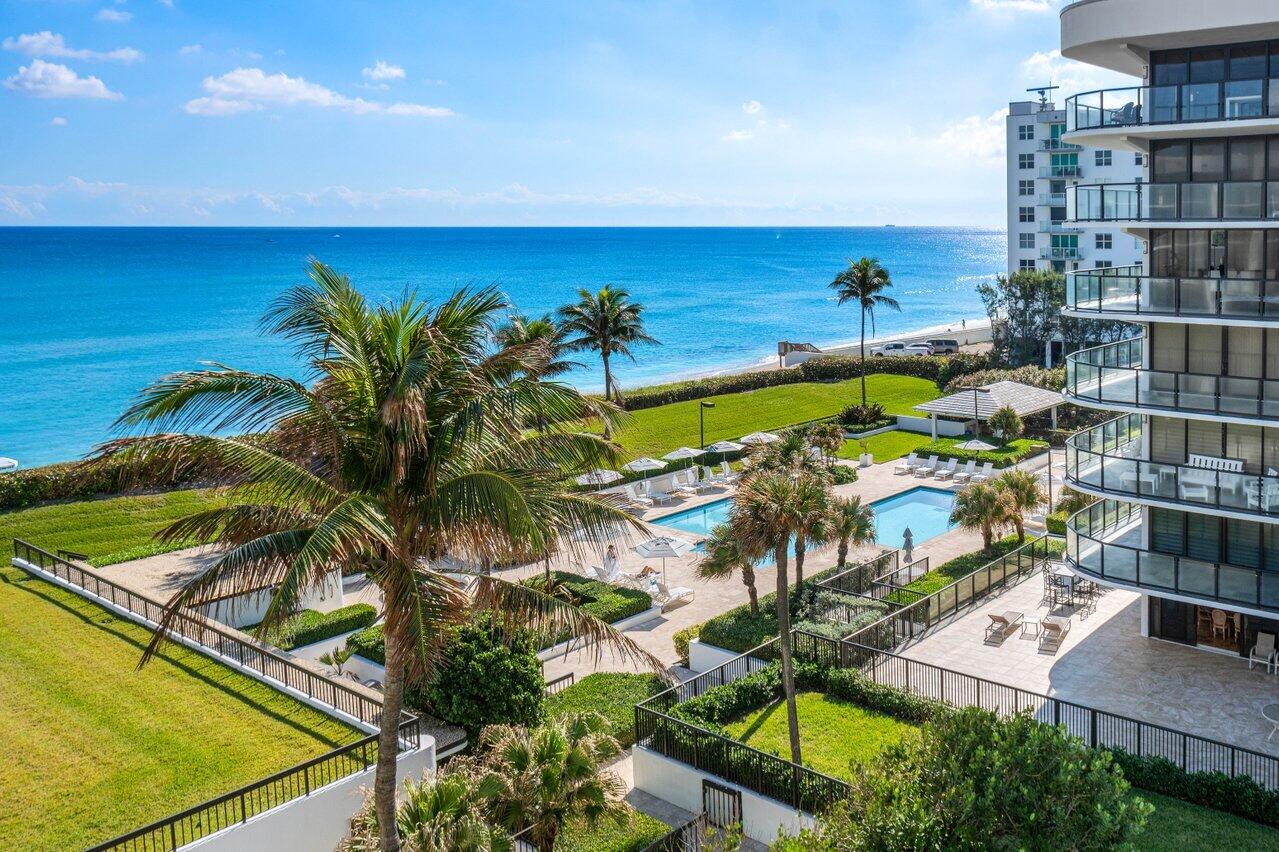 3440 South Ocean Boulevard, Unit 508N Palm Beach, FL 33480 - Photo 10 of 34 a view of swimming pool with outdoor seating and plants