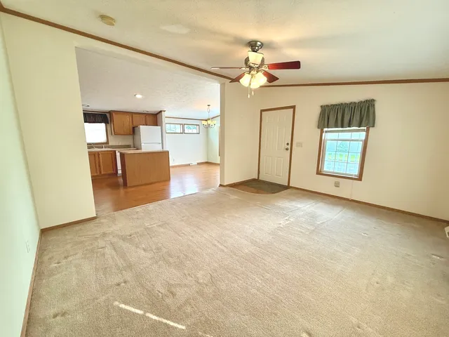 a view of a livingroom with a flat screen tv