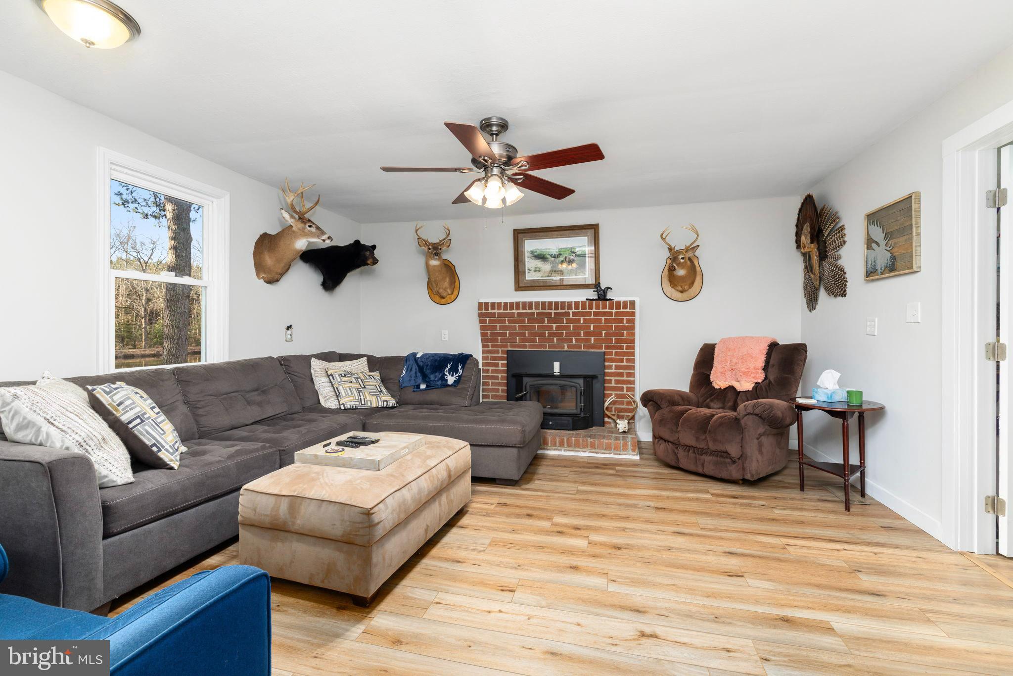 1052 South Hill Road Brodnax, VA 23920 - Photo 39 of 100 a living room with furniture a flat screen tv and a fireplace