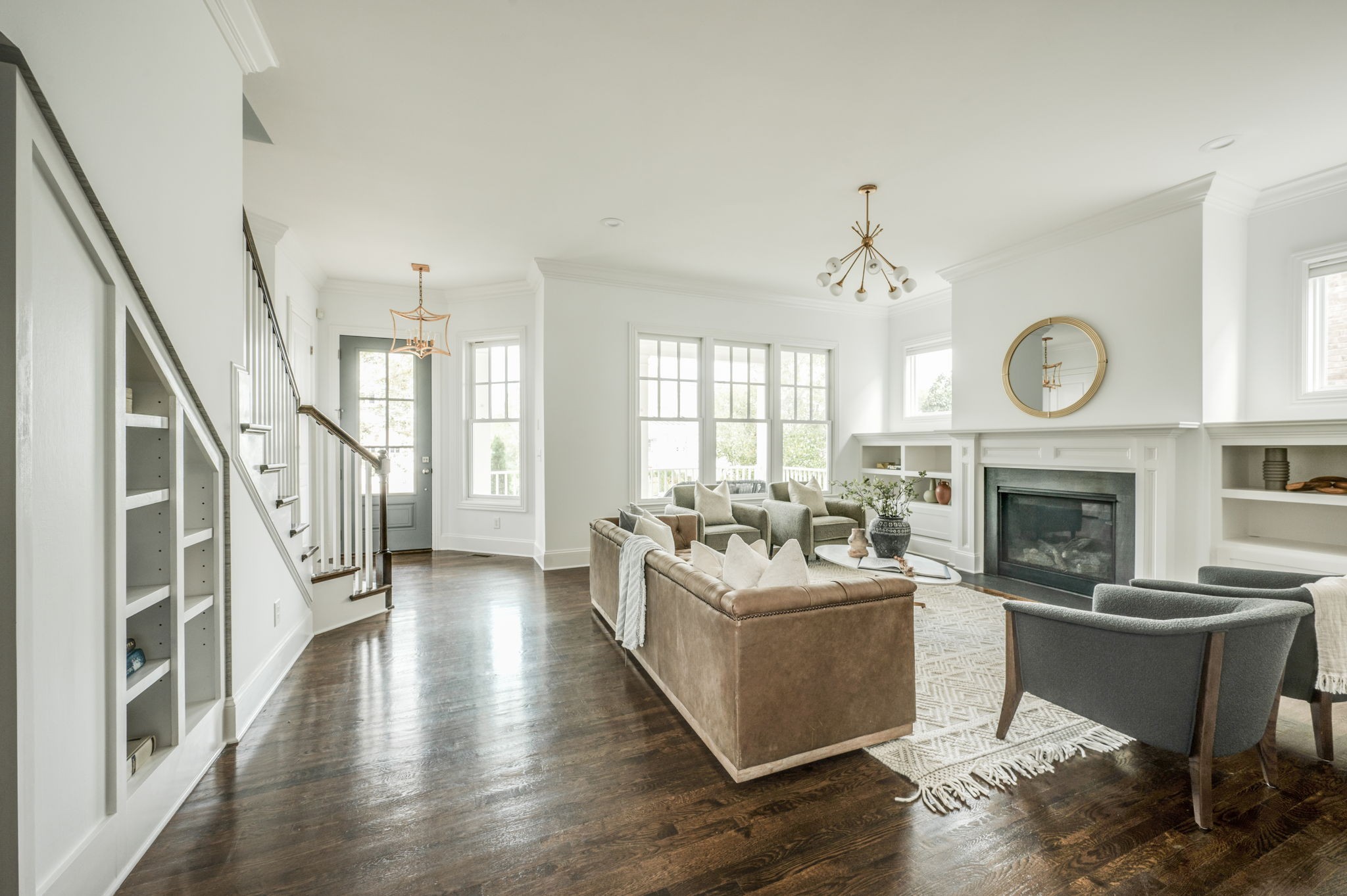 5144 Donovan Street Franklin, TN 37064 - Photo 13 of 52 a living room with fireplace furniture and a large window