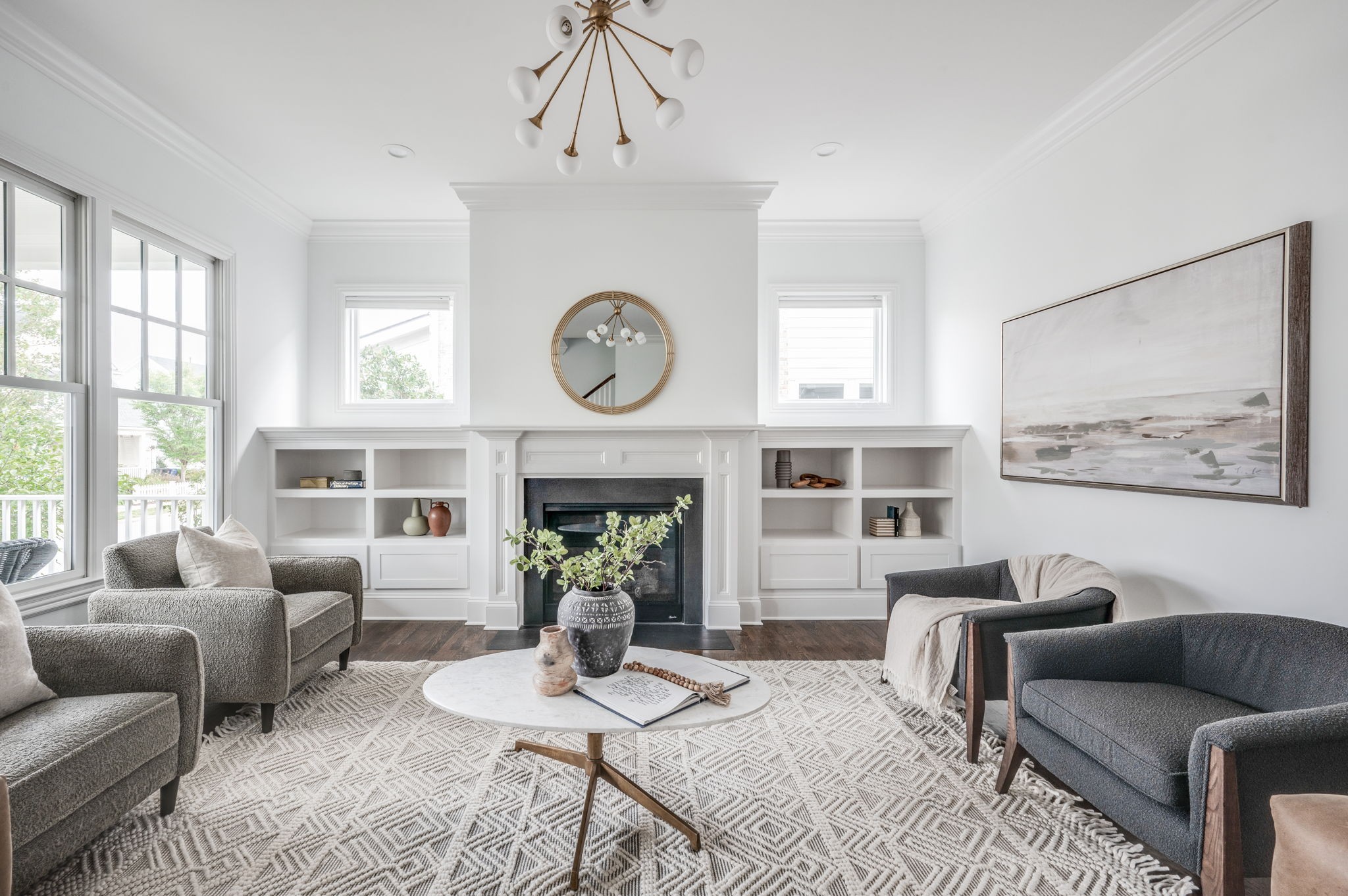 5144 Donovan Street Franklin, TN 37064 - Photo 10 of 52 a living room with furniture a clock and a large window