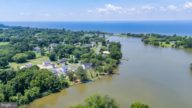 a view of a lake with a city