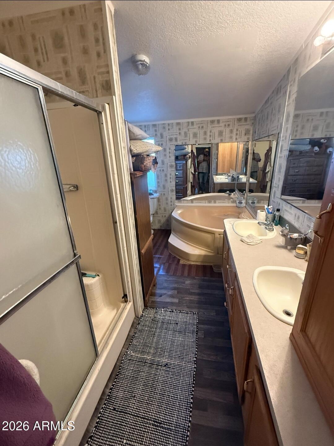2625 Saddle Vista Road Tonopah, AZ 85354 - Photo 14 of 19 a bathroom with a sink a mirror and a toilet
