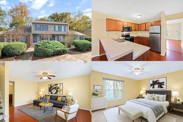 a view of a bedroom with furniture and a potted plant