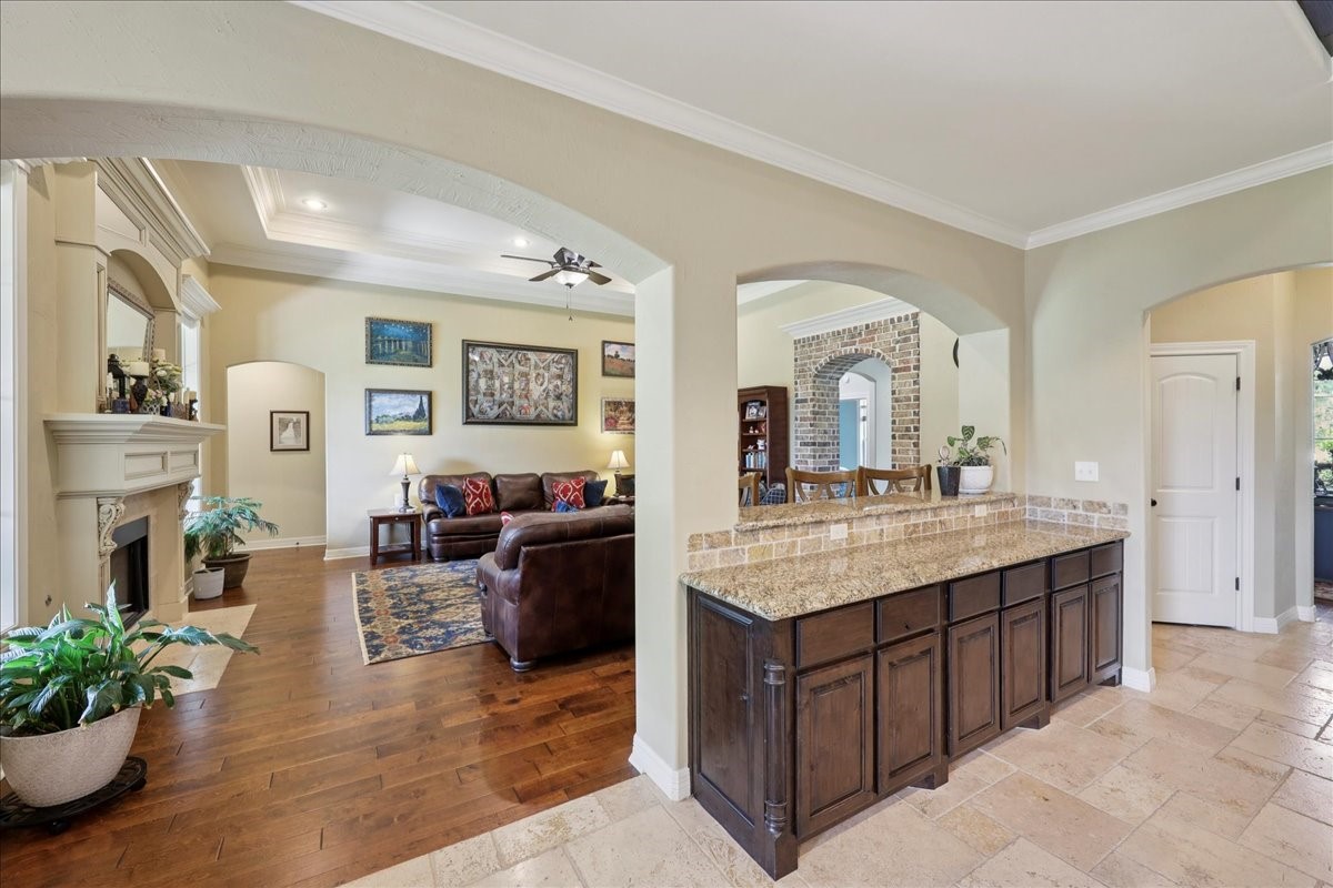 404 Birch View Drive Lumberton, TX 77657 - Photo 10 of 44 a en suite bathroom with a granite countertop sink and a mirror