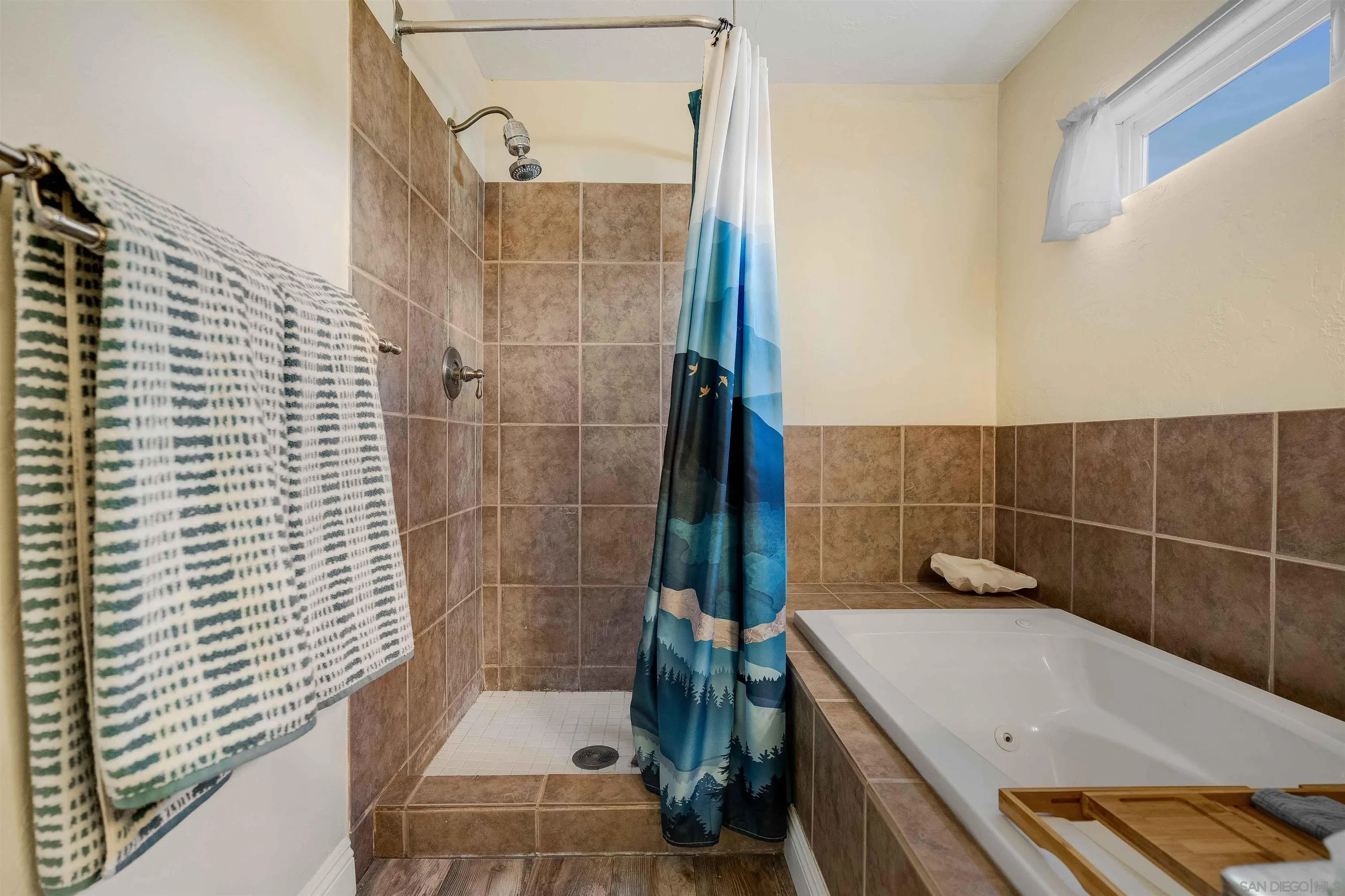 4516 Olive Avenue La Mesa, CA 91942 - Photo 21 of 48 a bathroom with a sink and a shower
