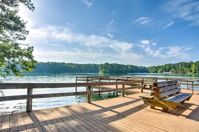 a view of a terrace with seating space