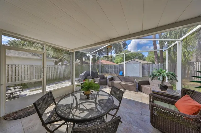 a view of a backyard with a garden