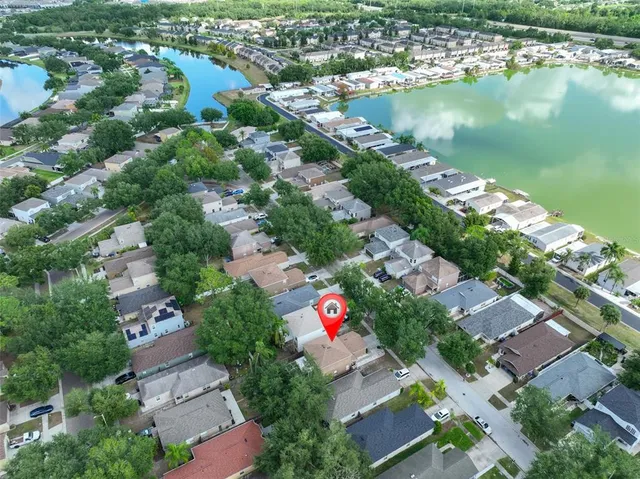 an aerial view of multiple house