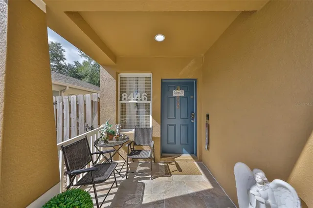 a outdoor living space with furniture and garden view