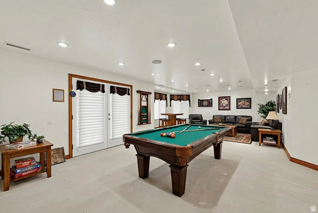 1085 Windsor Drive Provo, UT 84604 - Photo 57 of 83 Recreation room with pool table and recessed lighting