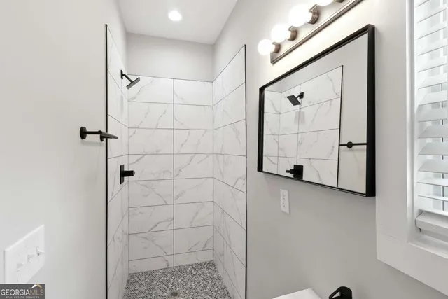 a bathroom with a shower