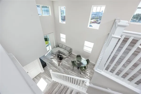 a view of a living room and a window