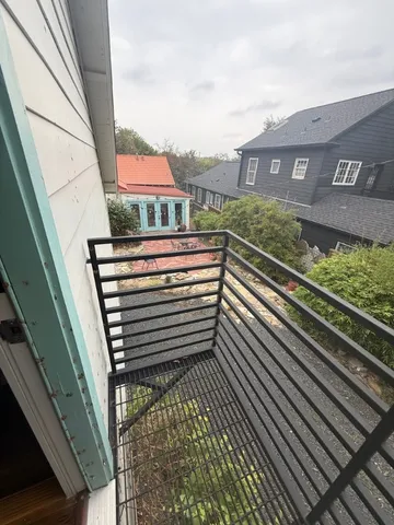 a view of a city from a balcony