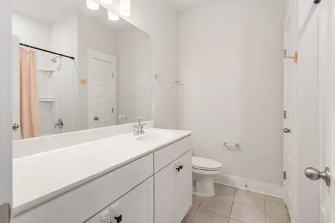 a bathroom with a sink a toilet and a shower