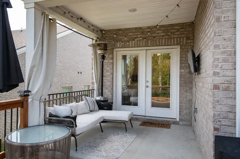 a outdoor living space with furniture