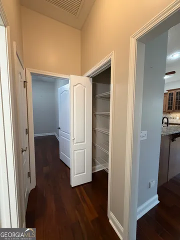 a view of a porch with seating space