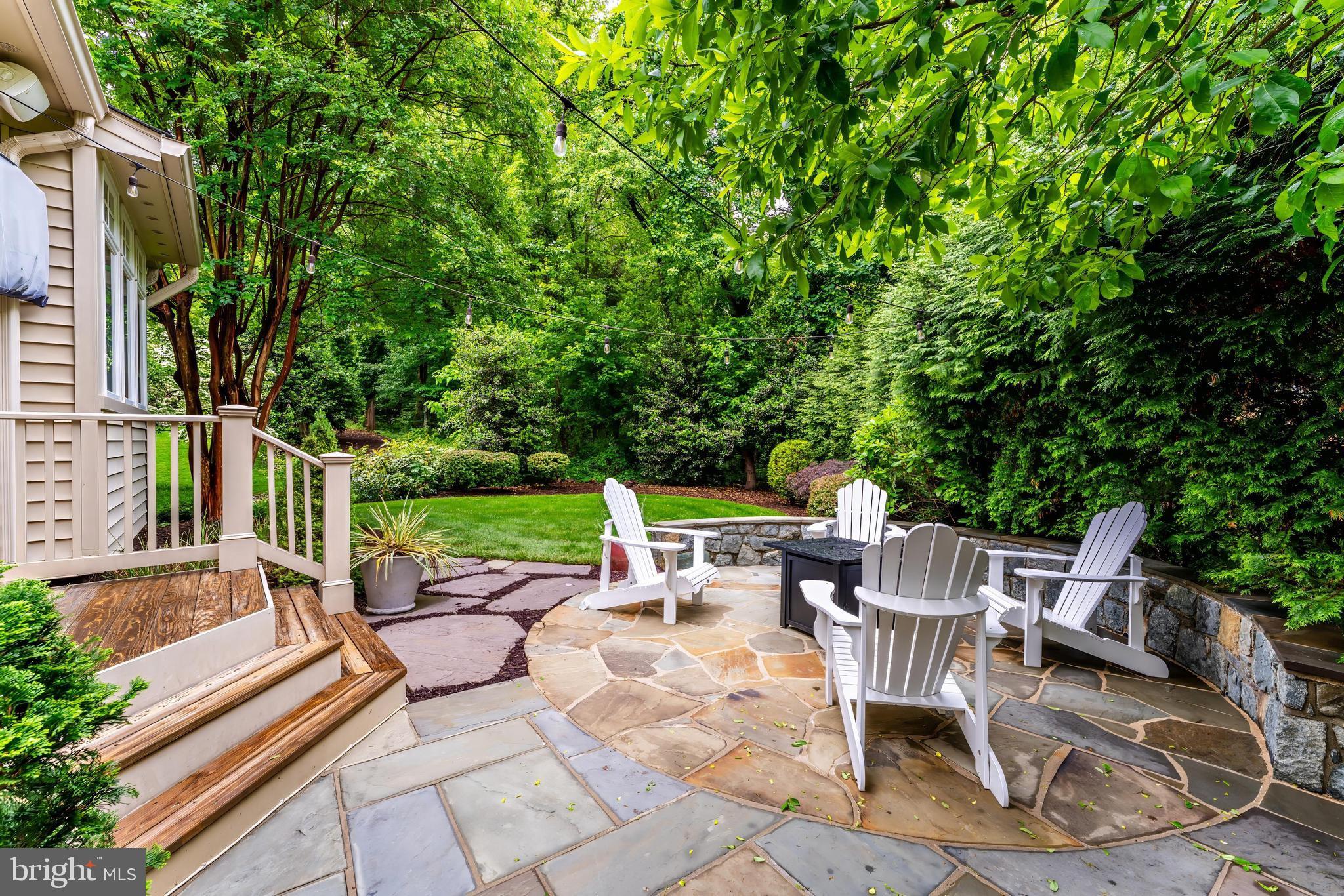 1655 Hunting Ridge Court McLean, VA 22101 - Photo 16 of 38 a view of patio with table and chairs and potted plants with wooden floor and fence