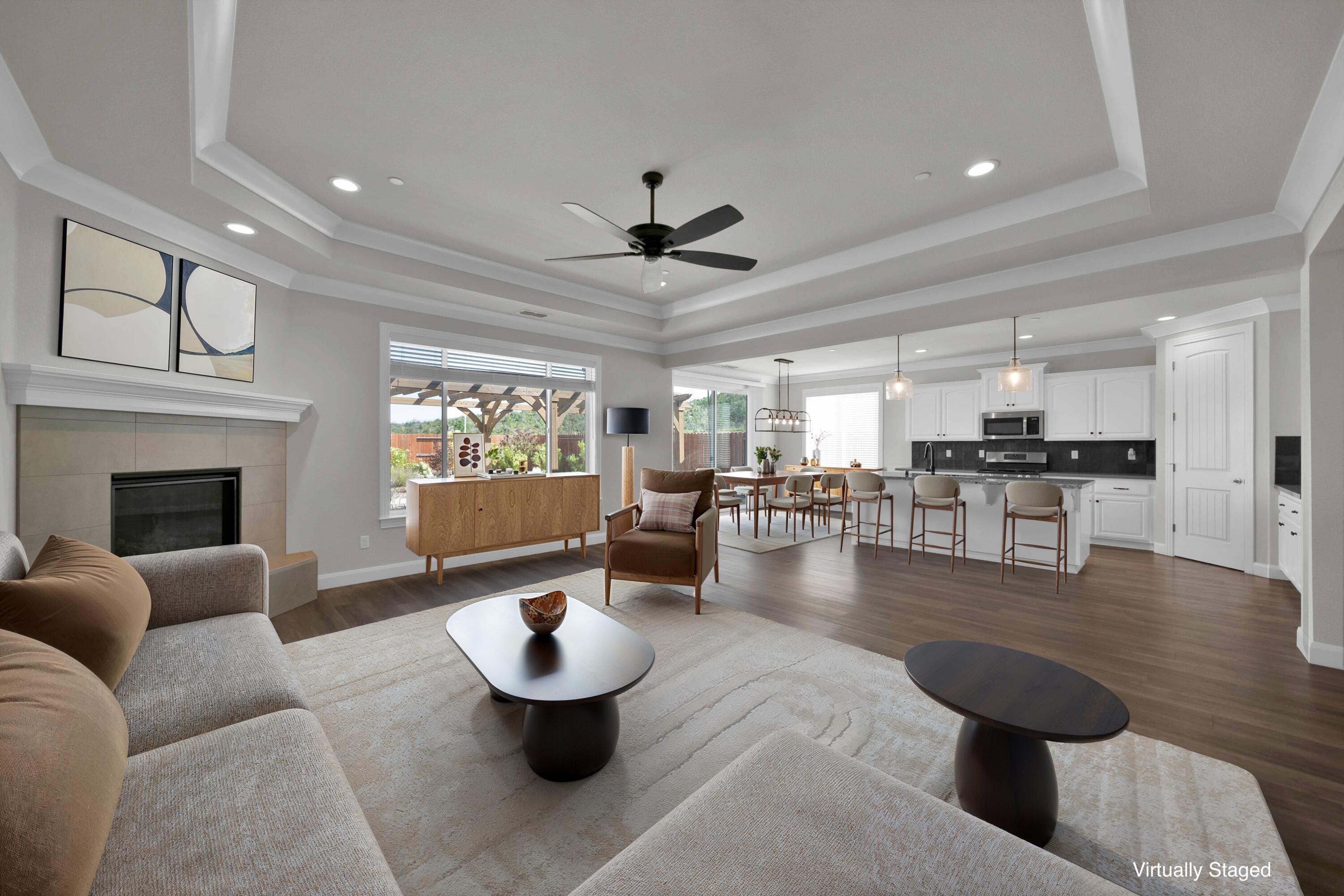4771 Lower Springs Road Redding, CA 96001 - Photo 4 of 30 a living room with furniture and a fireplace