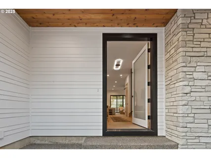 a view of a porch door of the house