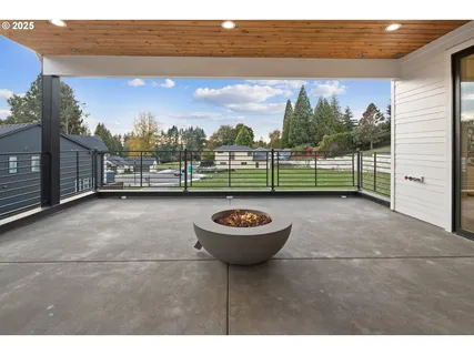 a view of a terrace with a yard