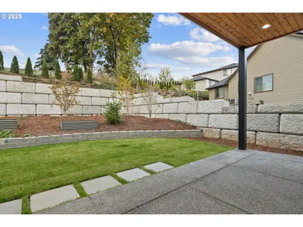 a view of a backyard