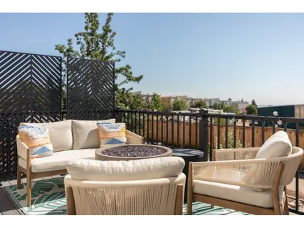 a view of a couches in the roof deck
