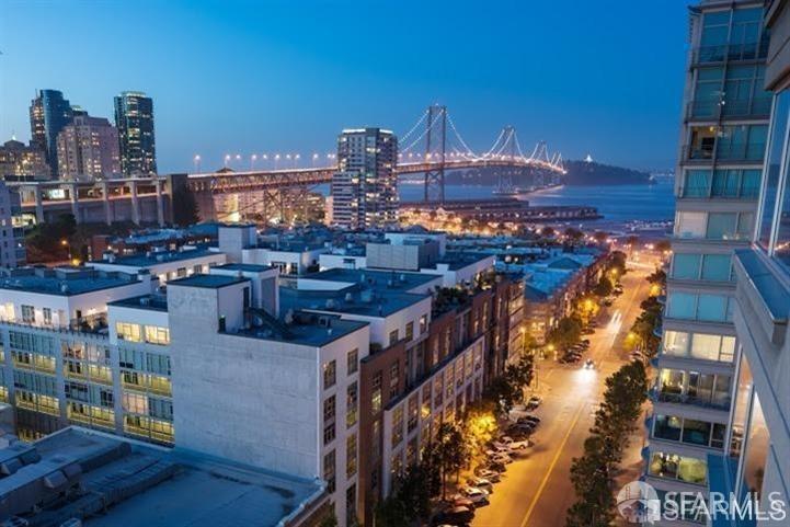 a city view with tall buildings