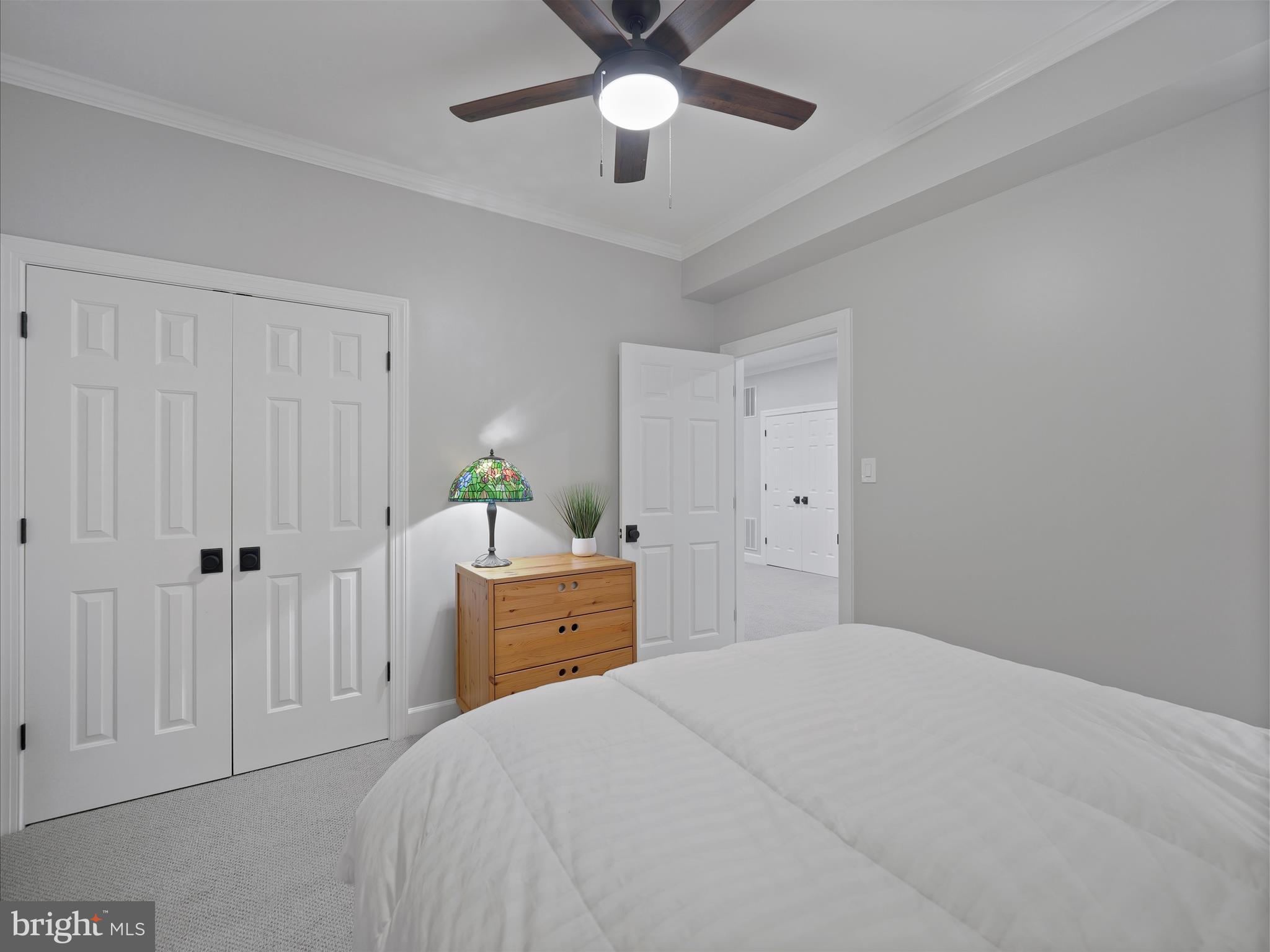 10306 Church Hill Road Myersville, MD 21773 - Photo 43 of 81 a bedroom with a bed and a chandelier