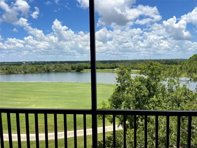 a view of lake from a yard