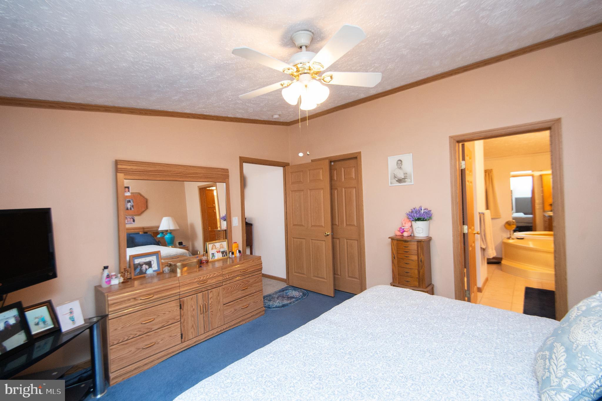 5622 Ross Neck Road Cambridge, MD 21613 - Photo 20 of 42 a bedroom with a bed and a chandelier