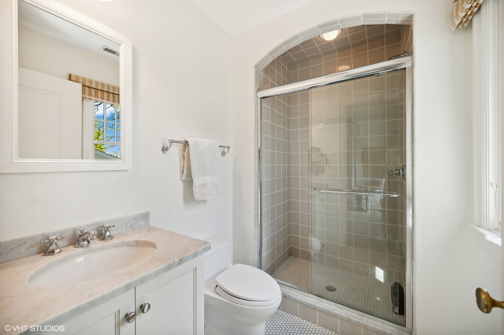 1024 Westmoor Road Winnetka, IL 60093 - Photo 25 of 38 a bathroom with a granite countertop sink toilet and shower