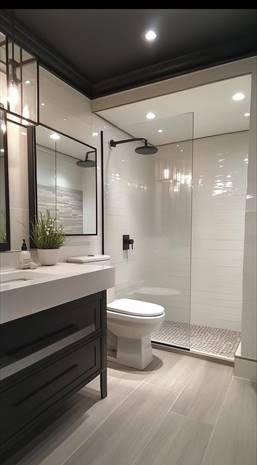 145 Copa Palm Loop Montgomery, TX 77316 - Photo 2 of 3 a bathroom with a toilet a sink and a glass door shower