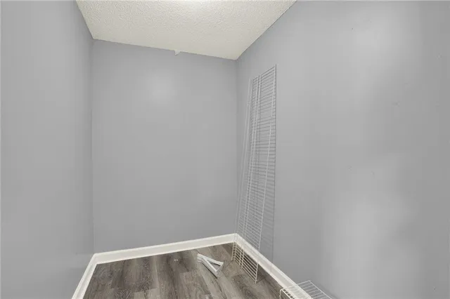 a view of small space with racks on the wall