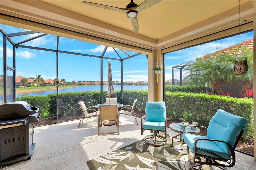 Extended Lanai with a lake view
