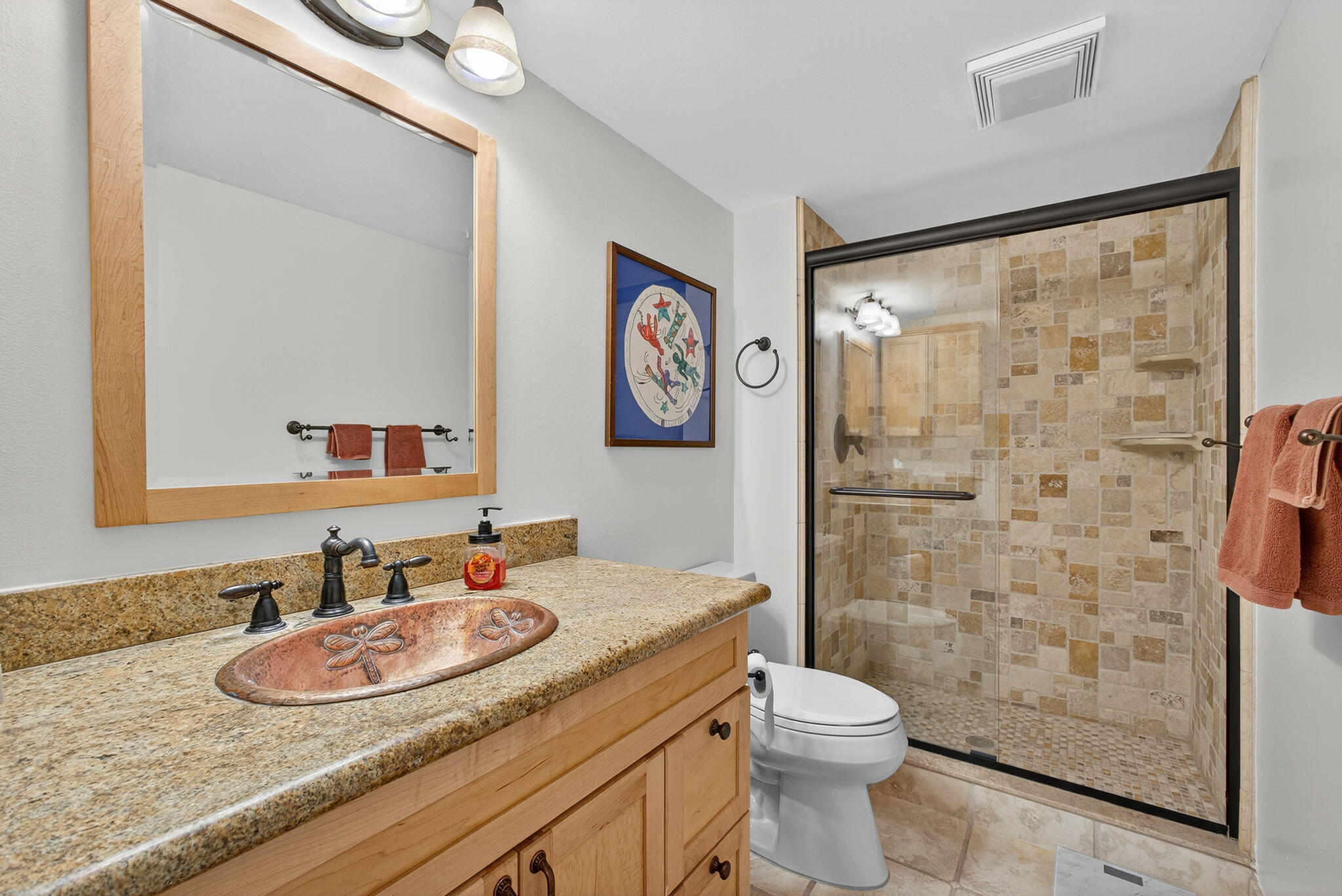 704 Clubhouse Circle Jupiter, FL 33477 - Photo 22 of 72 a bathroom with a granite countertop sink toilet and shower