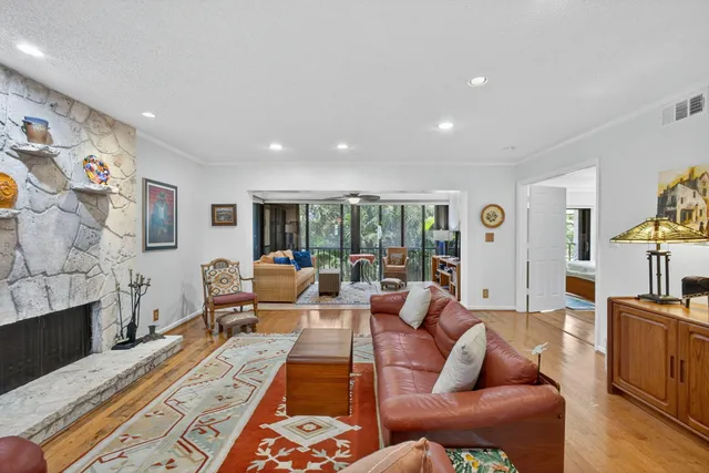 a view of a balcony with an outdoor space