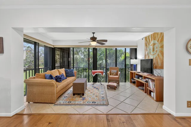 a view of balcony and yard