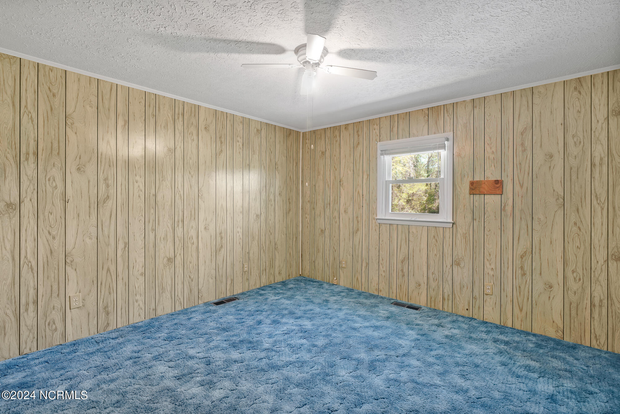 83 Maco Road Northeast Leland, NC 28451 - Photo 18 of 39 Ceiling fan and paneling in this large bedroom.